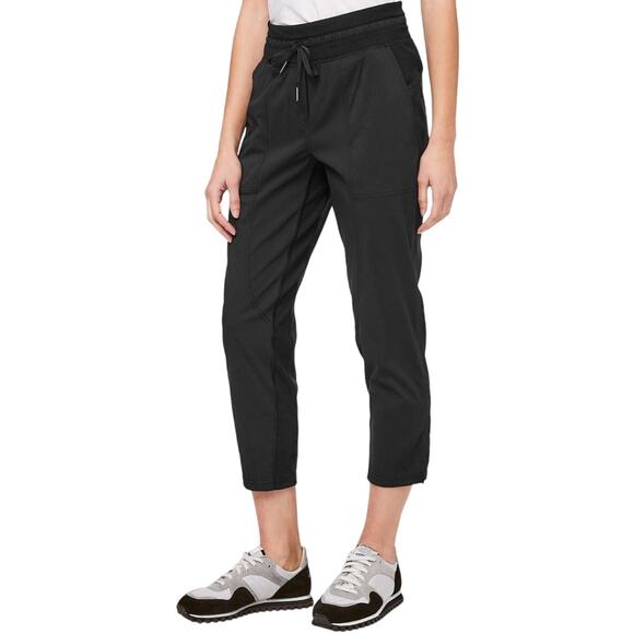Lululemon Dance Studio Crop 25" Pockets Cinchable Hem Mid Rise Black 4 - Picture 1 of 5